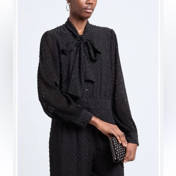 Michael Kors women’s 2 black sparkly textured jumpsuit romper formal event party - Picture 1 of 15